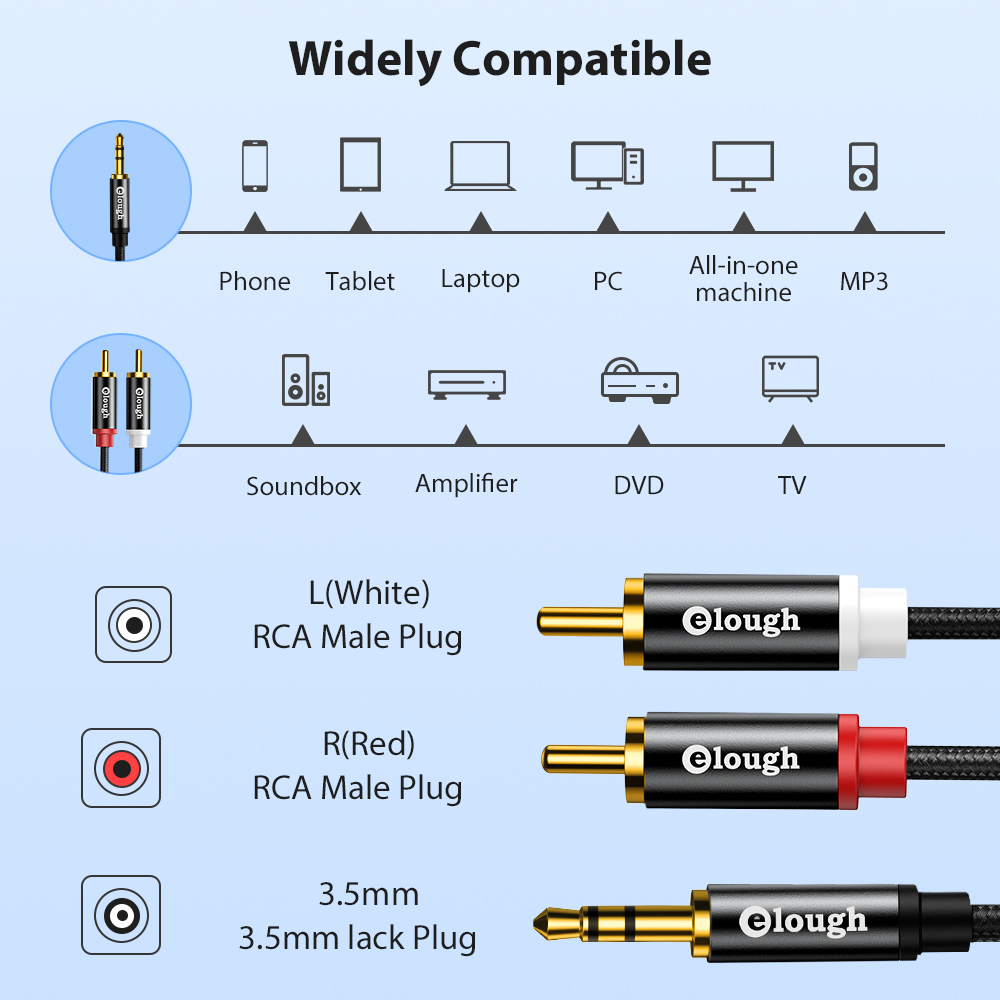 Elough-Cable RCA AUX para alta - Home Cinema Ampli reseña y precio