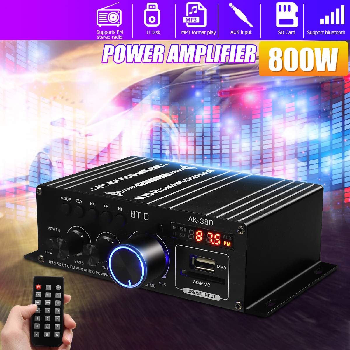 AK35 AK380 800W amplificadores - Home Cinema Bluetooth reseña y precio