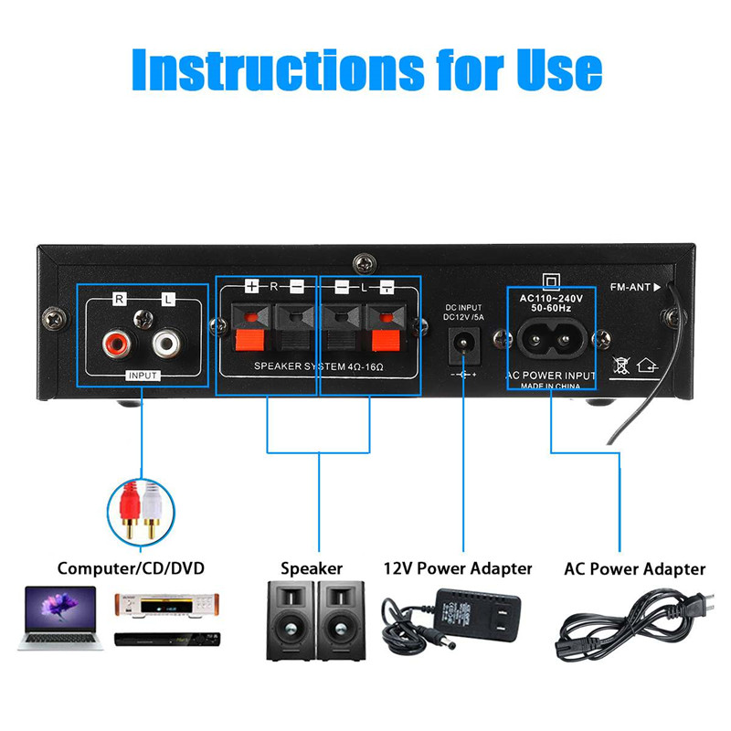 AK35 AK380 800W amplificadores - Home Cinema Bluetooth reseña y precio