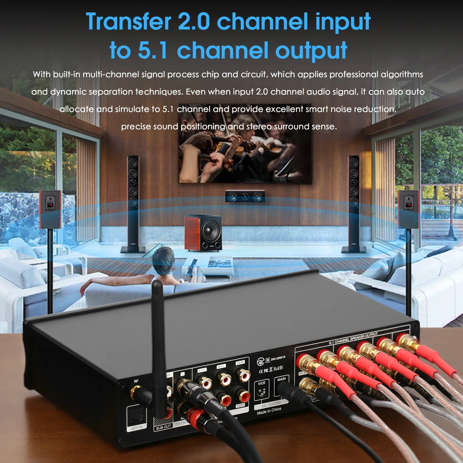 Douk Audio amplificador Digita - Home Cinema Bluetooth reseña y precio