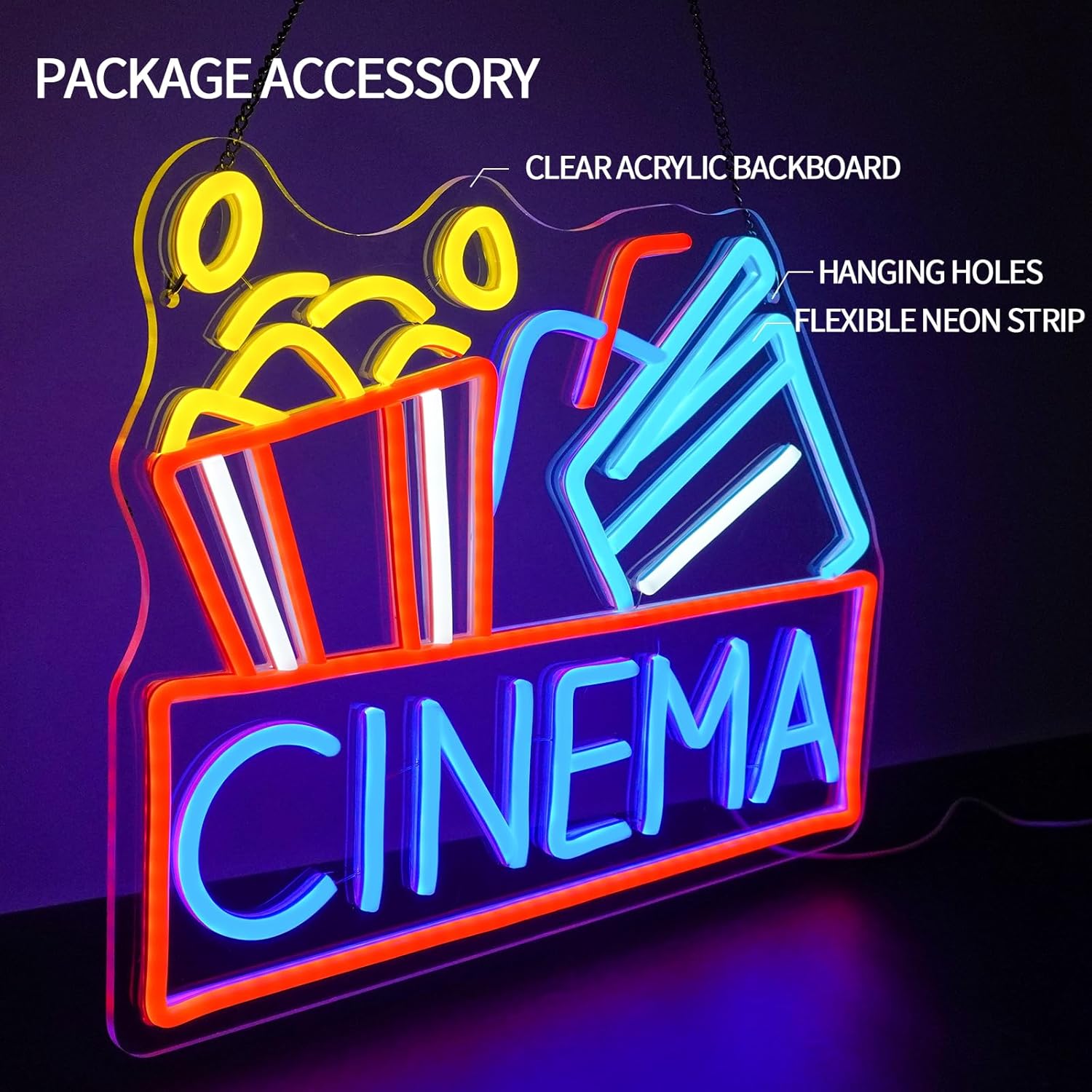 Letrero de neón de cine, luz L - Home Cinema Room Accessories reseña y precio